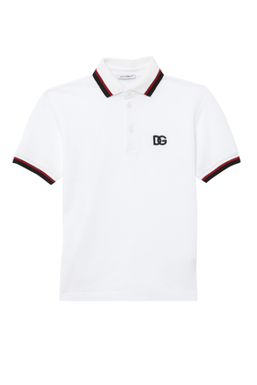 Cotton Piqué Polo-Shirt With DG Logo Embroidery